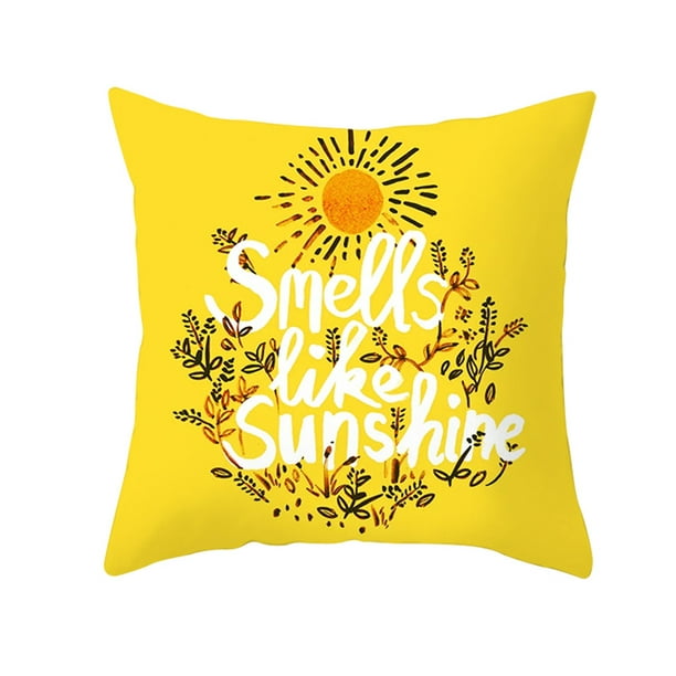 Yellow Polyester Pillow Case Sofa Cover Home Decoration Car Waist Throw Cushion